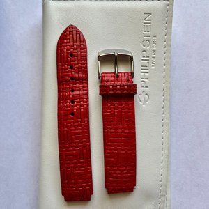 Philip Stein Red Leather Watch Band